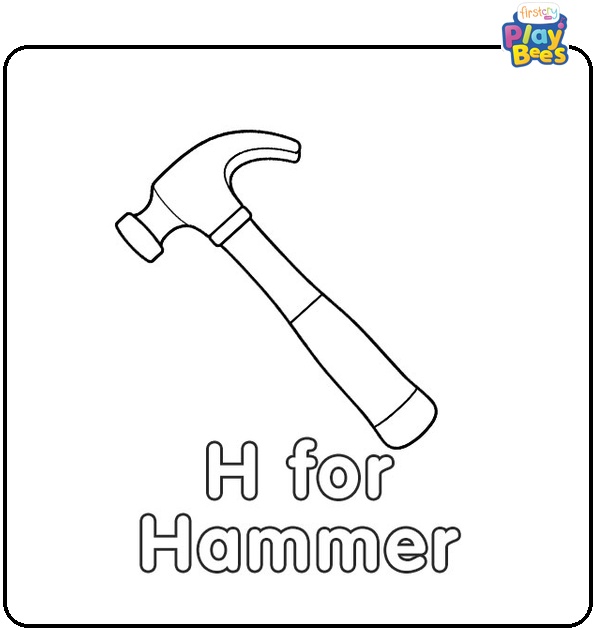H for Hammer Coloring Page H for Hammer Coloring Page