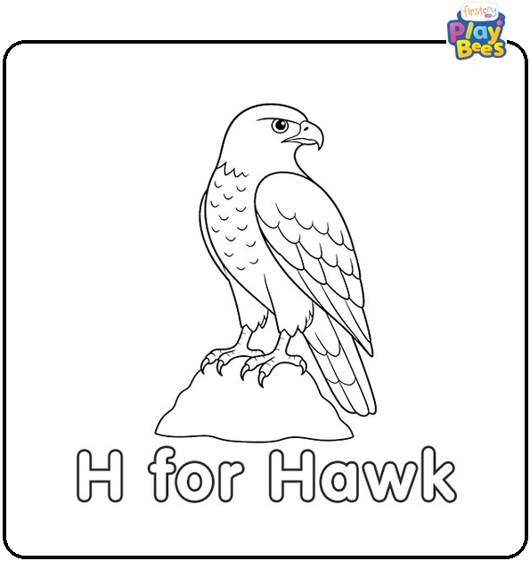 H for Hawk Coloring Page H for Hawk Coloring Page