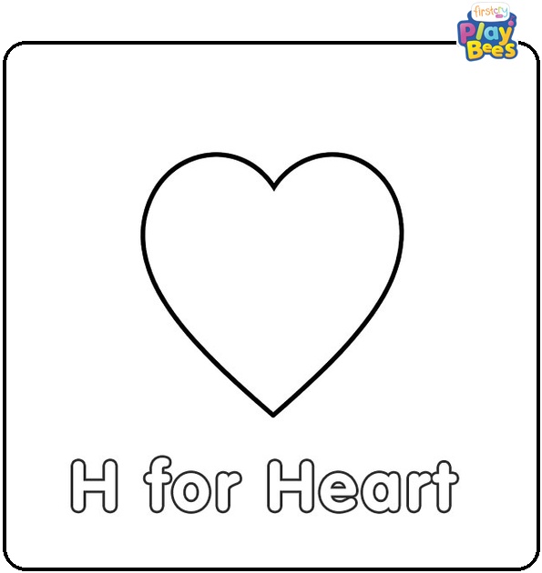 H for Heart Coloring Page H for Heart Coloring Page