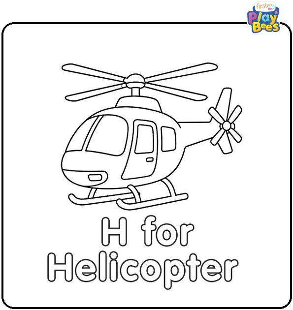 H for Helicopter Coloring Page H for Helicopter Coloring Page