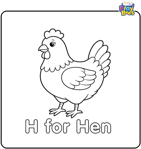 H for Hen Coloring Page H for Hen Coloring Page