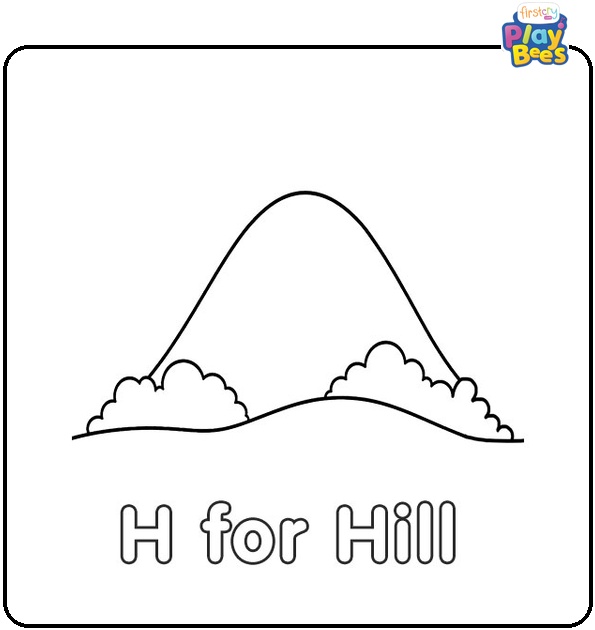 H for Hill Coloring Page H for Hill Coloring Page