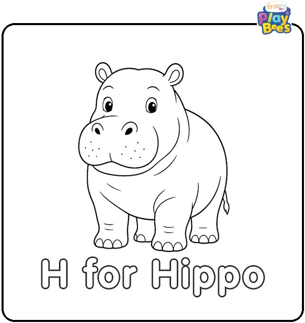 H for Hippo Coloring Page H for Hippo Coloring Page
