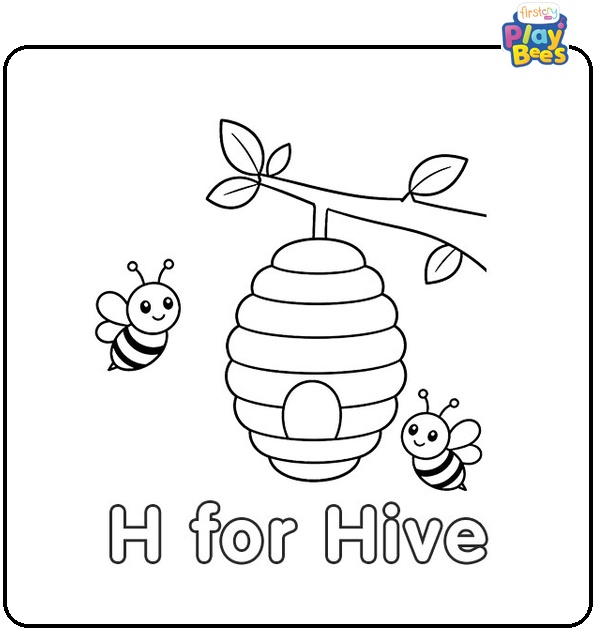 H for Hive Coloring Page H for Hive Coloring Page