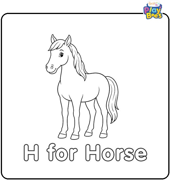 H for Horse Coloring Page H for Horse Coloring Page