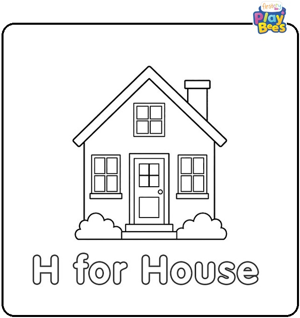 H for House Coloring Page H for House Coloring Page