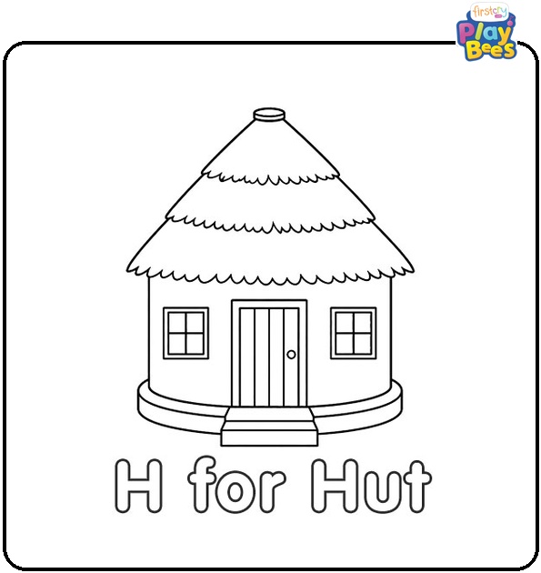 H for Hut Coloring Page H for Hut Coloring Page