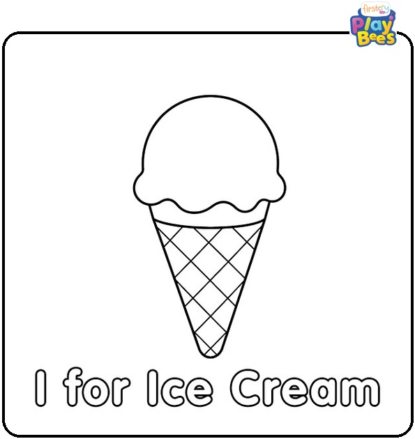 I for Ice Cream Coloring Page I for Ice Cream Coloring Page