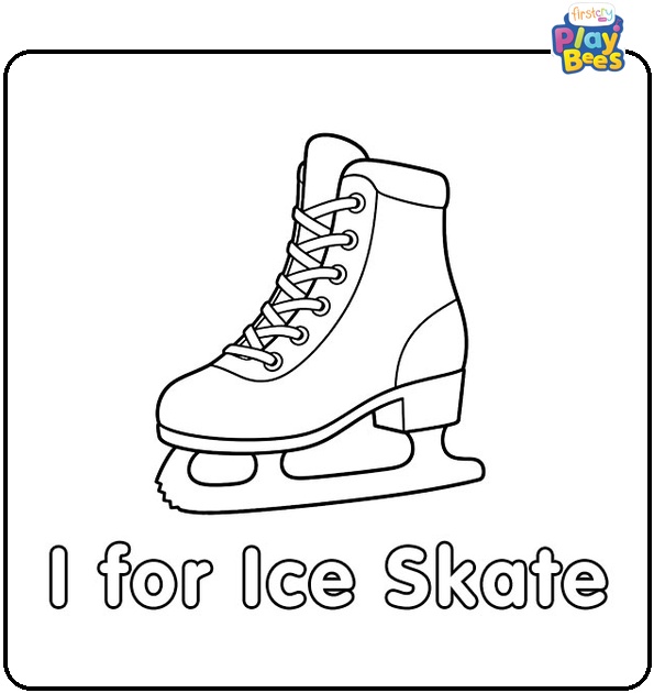 I for Ice Skate Coloring Page I for Ice Skate Coloring Page
