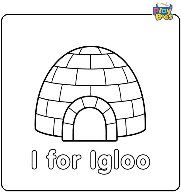 I for Igloo Coloring Page I for Igloo Coloring Page