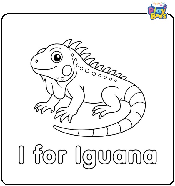 I for Iguana Coloring Page I for Iguana Coloring Page