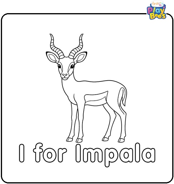 I for Impala Coloring Page I for Impala Coloring Page