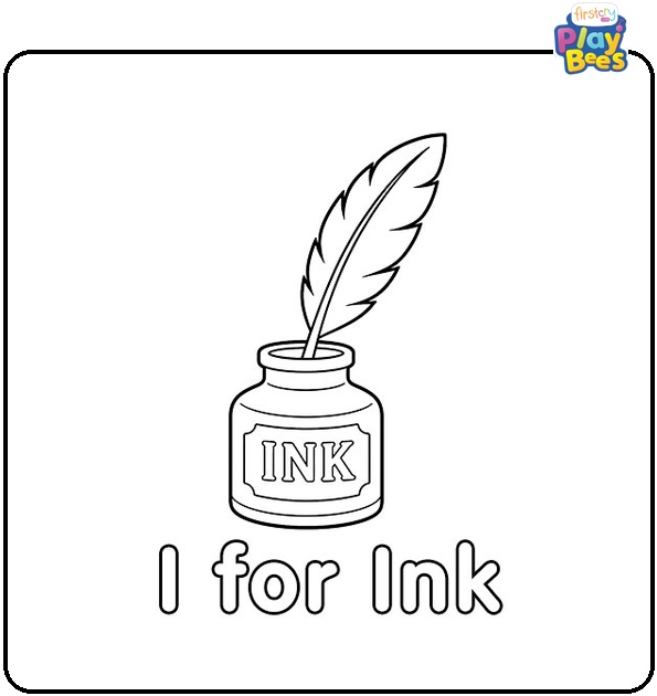 I for Ink Bottle Coloring Page I for Ink Bottle Coloring Page
