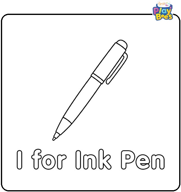 I for Ink Pen Coloring Page I for Ink Pen Coloring Page