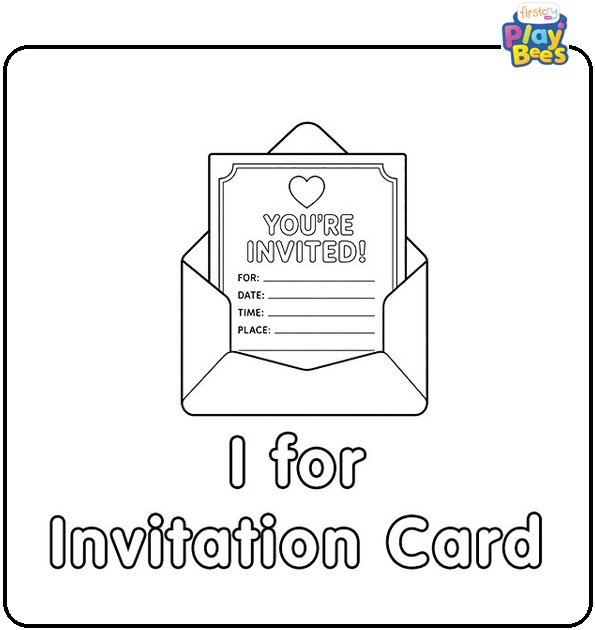 I for Invitation Card Coloring Page I for Invitation Card Coloring Page