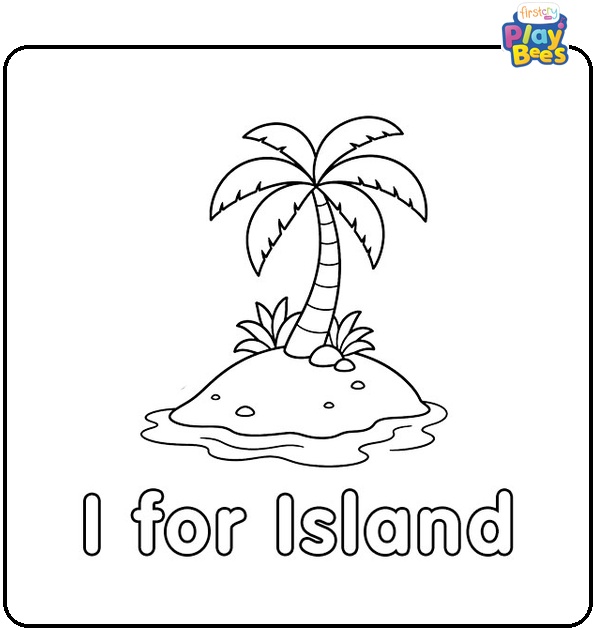 I for Island Coloring Page I for Island Coloring Page