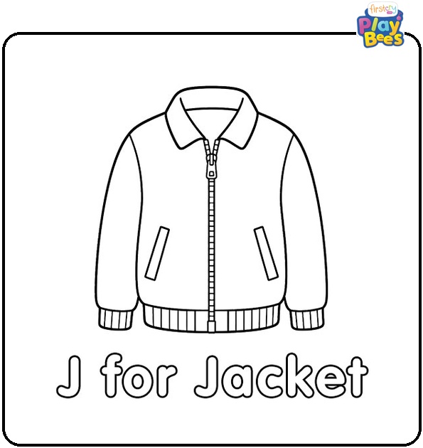 J for Jacket Coloring Page J for Jacket Coloring Page
