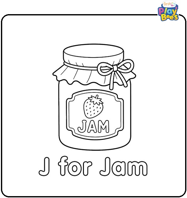 J for Jam Coloring Page J for Jam Coloring Page