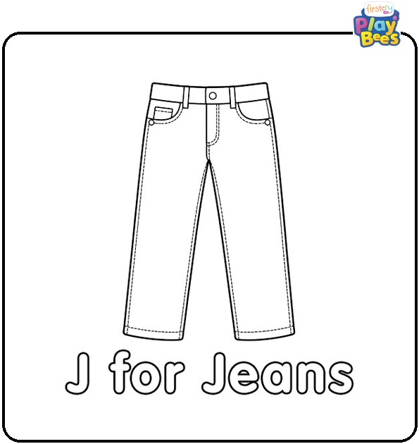 J for Jeans Coloring Page J for Jeans Coloring Page