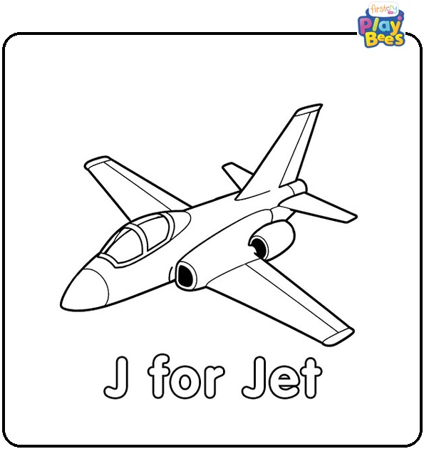 J for Jet Coloring Page J for Jet Coloring Page