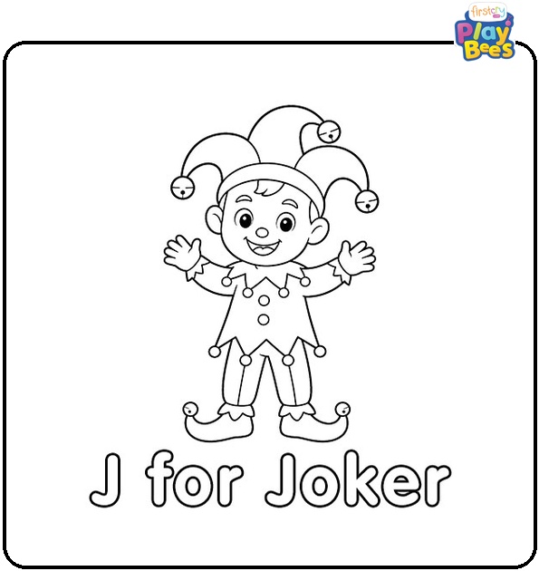J for Joker Coloring Page J for Joker Coloring Page