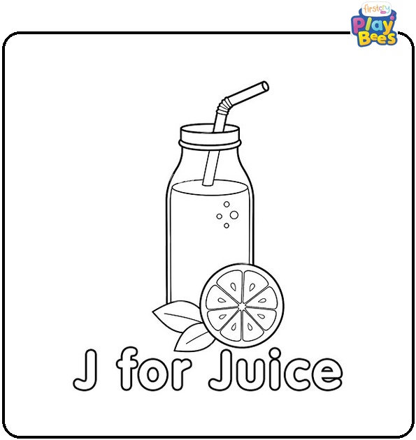 J for Juice Coloring Page J for Juice Coloring Page