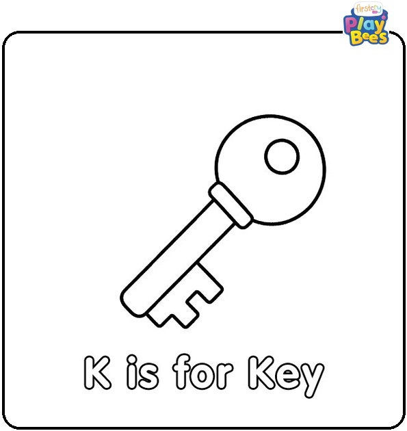 K for Key Coloring Page
