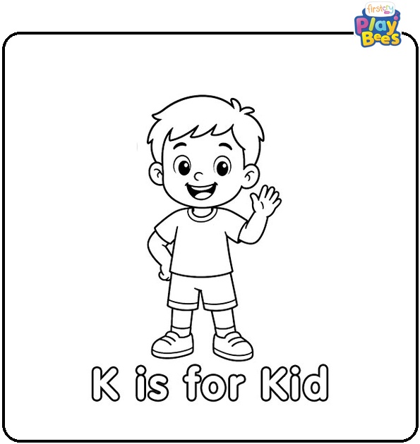 K for Kid Coloring Page