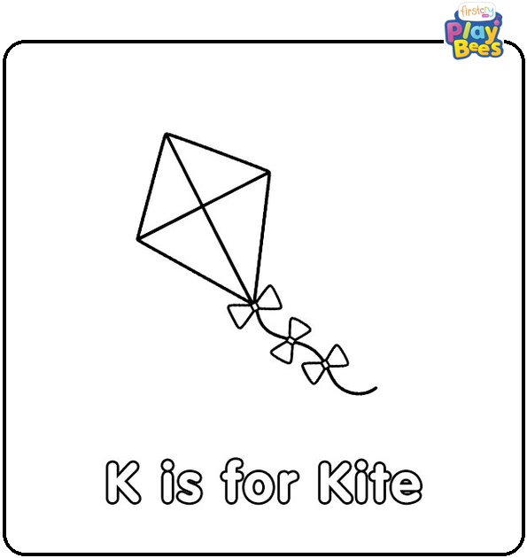 K for Kite Coloring Page