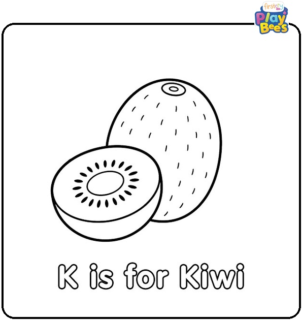 K for Kiwi Coloring Page