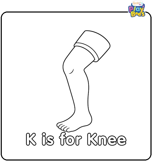 K for Knee Coloring Page