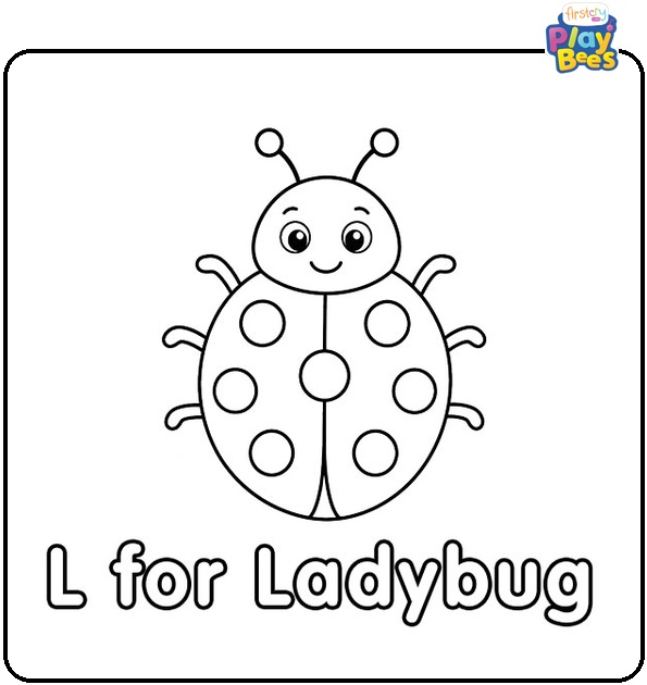 L for Ladybug Coloring Page L for Ladybug Coloring Page