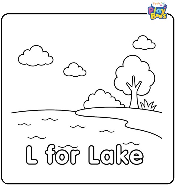 L for Lake Coloring Page L for Lake Coloring Page