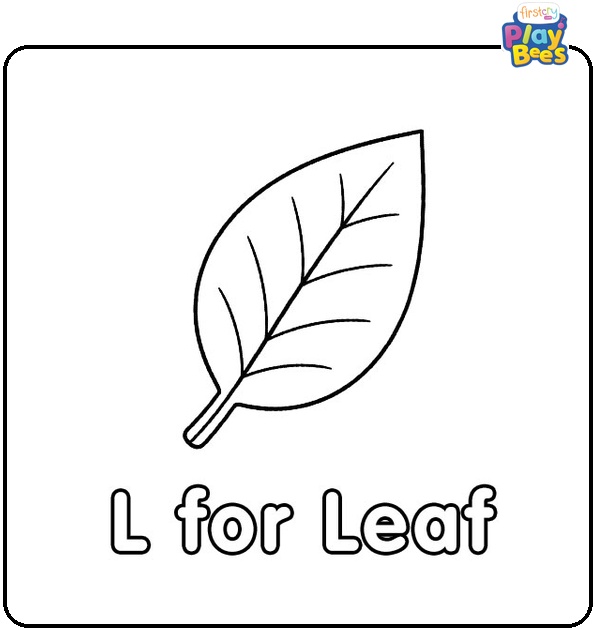 L for Leaf Coloring Page L for Leaf Coloring Page