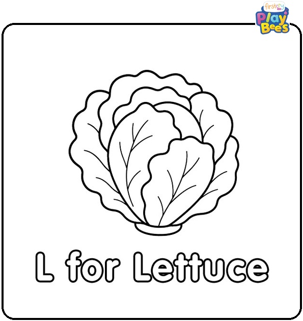 L for Lettuce Coloring Page L for Lettuce Coloring Page