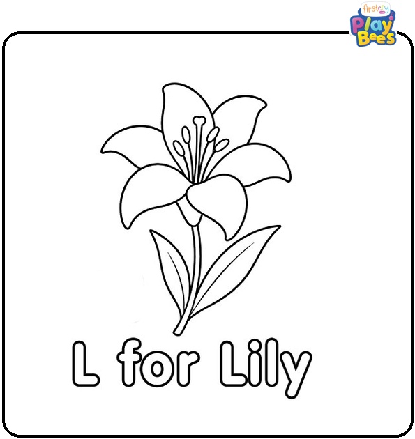 L for Lily Coloring Page L for Lily Coloring Page