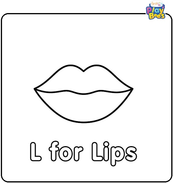 L for Lips Coloring Page L for Lips Coloring Page