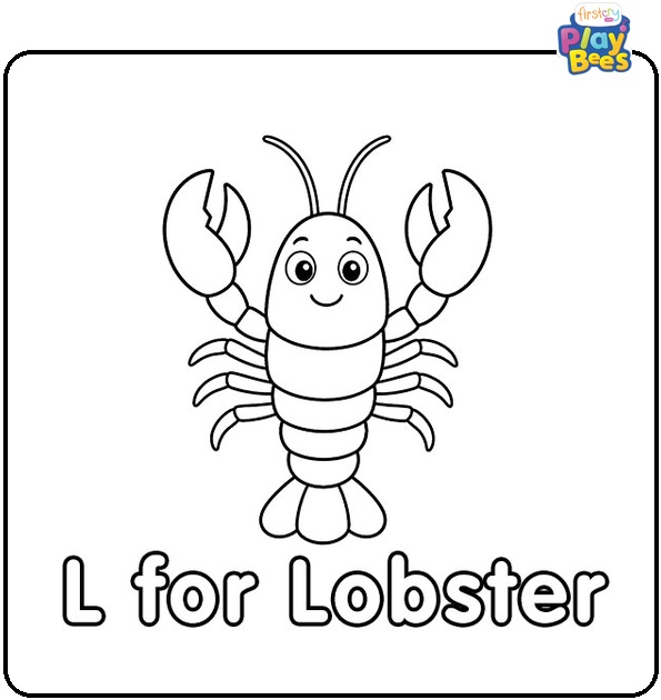 L for Lobster Coloring Page L for Lobster Coloring Page
