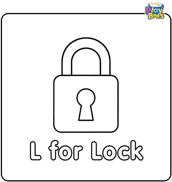 L for Lock Coloring Page L for Lock Coloring Page