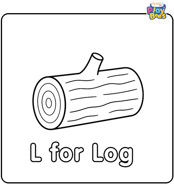L for Log Coloring Page L for Log Coloring Page