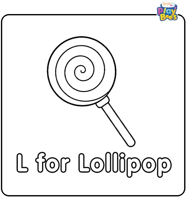 L for Lollipop Coloring Page L for Lollipop Coloring Page