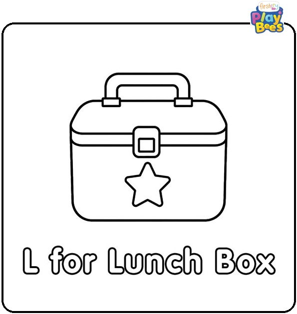 L for Lunch Box Coloring Page L for Lunch Box Coloring Page