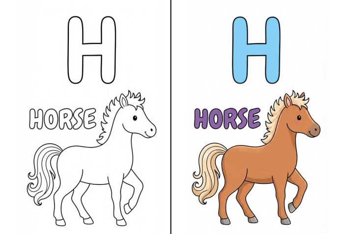 Letter H Coloring Pages – Free Printable Worksheets & Pictures