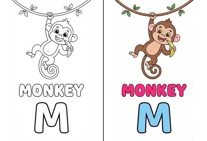 Letter M Coloring Pages – Free Printable Worksheets & Pictures