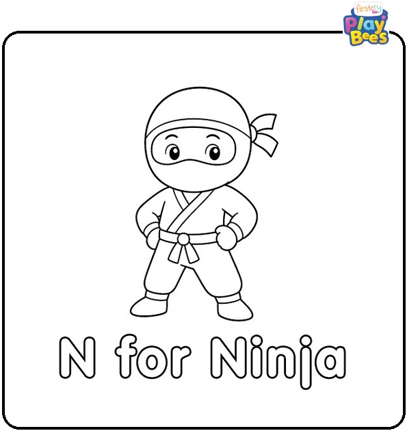 N for Ninja Coloring Page N for Ninja Coloring Page