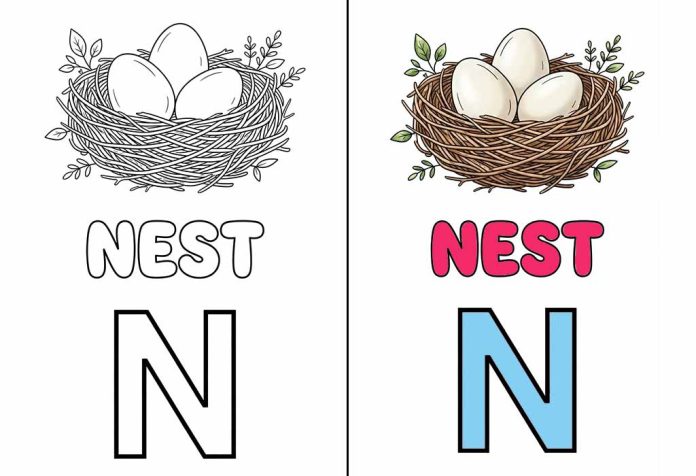 Letter N Coloring Pages – Free Printable Worksheets & Pictures