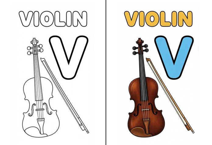 Letter V Coloring Pages – Free Printable Worksheets & Pictures