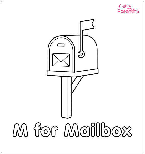 M for Mailbox Coloring Page M for Mailbox Coloring Page