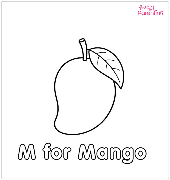 M for Mango Coloring Page M for Mango Coloring Page