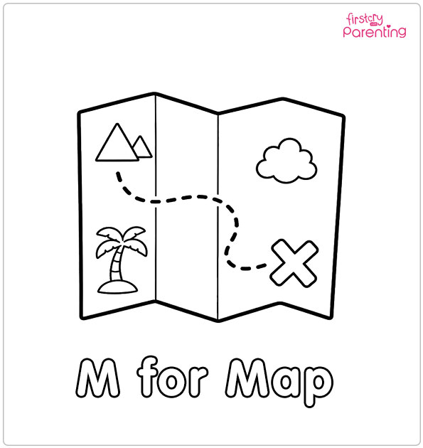 M for Map Coloring Page M for Map Coloring Page